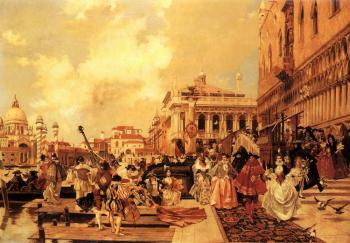 Flameng Francois : Le carneval a Venise